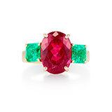EMERALD AND RUBELLITE RING -    - Fine Jewels: Ode to Nature