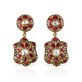 PAIR OF DIAMOND AND RUBY EARRINGS -    - Fine Jewels: Ode to Nature