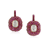 PAIR OF RUBY AND DIAMOND EARRINGS -    - Fine Jewels: Ode to Nature