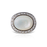 MOTHER-OF-PEARL AND DIAMOND RING BY ROBERTO COIN -    - Fine Jewels: Ode to Nature