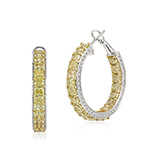 PAIR OF COLOURED DIAMOND HOOPS -    - Fine Jewels: Ode to Nature