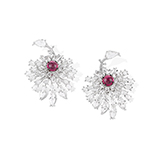 PAIR OF RUBELLITE AND DIAMOND DAHLIA EARRINGS -    - Fine Jewels: Ode to Nature