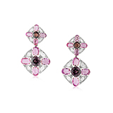PAIR OF PINK SAPPHIRE, SPINEL AND DIAMOND EARRINGS -    - Fine Jewels: Ode to Nature