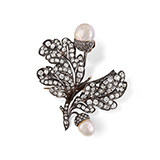 DIAMOND AND PEARL BROOCH -    - Fine Jewels: Ode to Nature