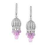 PAIR OF PINK SAPPHIRE AND DIAMOND EARRINGS -    - Fine Jewels: Ode to Nature
