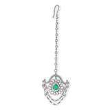EMERALD AND DIAMOND 'MAANG TIKA' OR FOREHEAD ORNAMENT -    - Fine Jewels: Ode to Nature