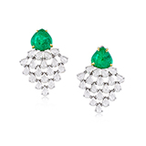 PAIR OF DIAMOND AND EMERALD EARRINGS -    - Fine Jewels: Ode to Nature