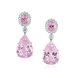 PAIR OF KUNZITE AND DIAMOND EARRINGS -    - Fine Jewels: Ode to Nature