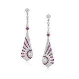 PAIR OF RUBY AND DIAMOND EARRINGS -    - Fine Jewels: Ode to Nature