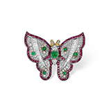 DIAMOND,EMERALD AND RUBY 'BUTTERFLY' BROOCH -    - Fine Jewels: Ode to Nature