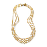 THREE ROW PEARL NECKLACE -    - Fine Jewels: Ode to Nature