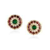 PAIR OF GEMSET KARNPHOOL EARRINGS -    - Fine Jewels: Ode to Nature