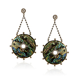 -A PAIR OF ABALONE AND DIAMOND 'DRAMATIQUE' EARRINGS