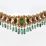 -AN EMERALD BEAD NECKLACE