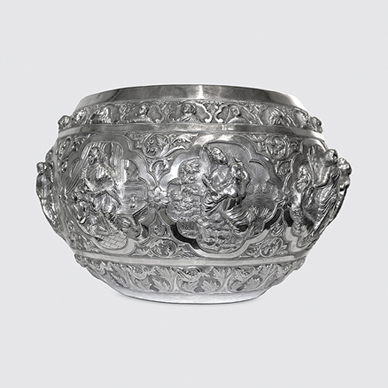 Poona Large Bowl with High Relief Decoration