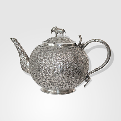Lucknow Teapot with Elephant Finial and Snake Handle