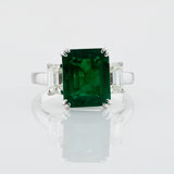 -A COLOMBIAN EMERALD AND DIAMOND RING