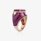 -A RUBELLITE AND DIAMOND RING