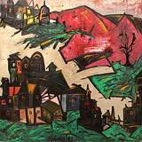 Lancelot  Ribeiro-Untitled (Landscape with Pink Hills)