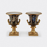 PAIR OF CAMPANA SHAPED PORCELAIN VASES BY SÈVRES