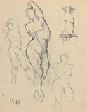 F N Souza-Untitled (Male nude studies)