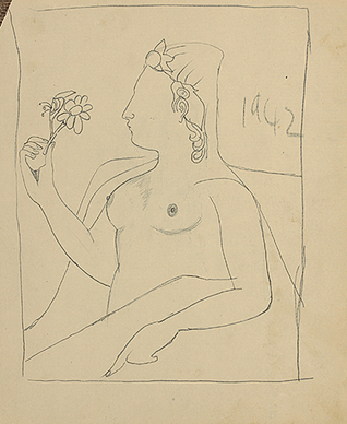 Untitled (Nude with a flower)