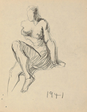 F N Souza-Untitled (Nude figure)