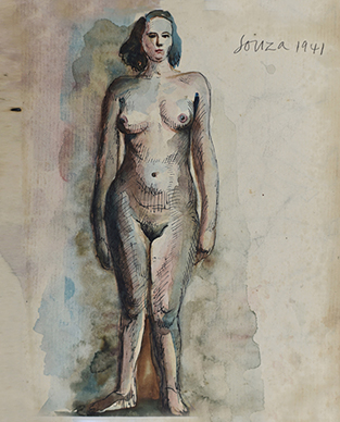 Untitled (Female standing nude) verso