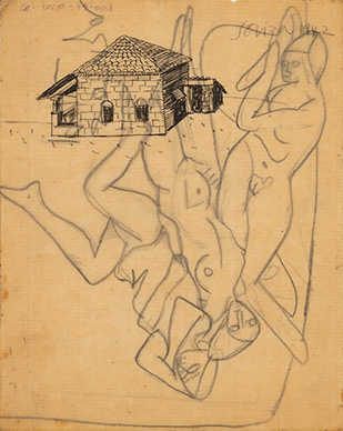 Untitled (House in Goa) recto; Untitled (Nudes)