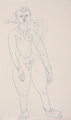 Untitled (Study for Girl with Goat) recto; Untitled (Dancing Figure) verso