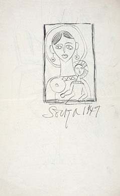 Untitled (Mother and Child) recto; Untitled (Shiva) verso