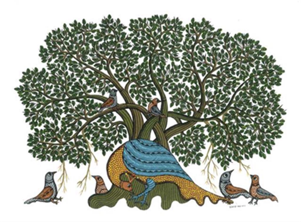 Sukhnandi Vyam Pardhan - Untitled @ Sukhnandi Vyam- Gond Paintings |  StoryLTD