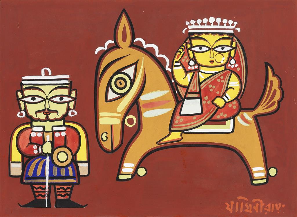 Acrylic painting on canvas/Jamini Roy painting /Indian folk art / acrylic  painting for beginners - YouTube