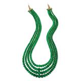 FOUR ROW EMERALD BEADS NECKLACE -    - Fine Jewels, Silver and Watches