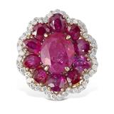 RUBY AND DIAMOND RING -    - Fine Jewels, Silver and Watches