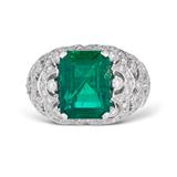 EMERALD AND DIAMOND RING -    - Fine Jewels, Silver and Watches
