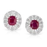 MAGNIFICENT PAIR OF IMPORTANT BURMESE RUBY AND DIAMOND EARRINGS -    - Fine Jewels, Silver and Watches