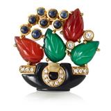 CARTIER: `TABRIZ` BROOCH -    - Fine Jewels, Silver and Watches