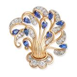 GEMSET `FLOWER` BASKET BROOCH -    - Fine Jewels, Silver and Watches