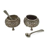 SET OF TWO SALT AND PEPPER BOWLS BY OOMERSI MAWJI -    - Fine Jewels, Silver and Watches