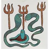 Shiv - Many-headed or Shesh Nag snake, trident and lingayoni (Gond Art) - Jangarh Singh Shyam - Winter Online Auction: Modern and Contemporary South Asian Art and Collectibles