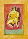 Untitled (Seated Woman) - F N Souza - Winter Live Auction: Modern Indian Art