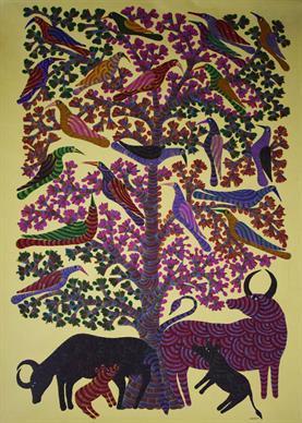 NARMADA PRASAD TEKAM - Untitled (Gond Painting) @ | StoryLTD