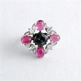 SPINEL, RUBELLITE AND DIAMOND CONVERTIBLE RING AND BRACELET -    - The Collector`s Eye
