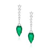 PAIR OF COLOMBIAN EMERALD AND DIAMOND EARRINGS -    - Online Auction of Fine Jewels