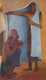 Doubting Thomas with Jesus - Krishen  Khanna - ALive: Evening Sale of Modern and Contemporary Art
