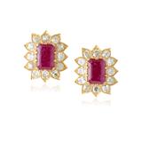 PAIR OF RUBY AND DIAMOND EARRINGS -    - Online Auction of Fine Jewels