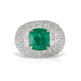 COLOMBIAN EMERALD AND DIAMOND RING -    - Online Auction of Fine Jewels