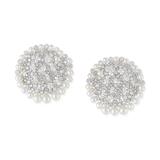 PAIR OF PEARL AND DIAMOND EARRINGS -    - Online Auction of Fine Jewels