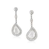 PAIR OF DIAMOND EAR PENDANTS -    - Online Auction of Fine Jewels